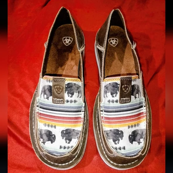 Ariat Brown Suede-Buffalo Slip-On - Picture 2 of 5